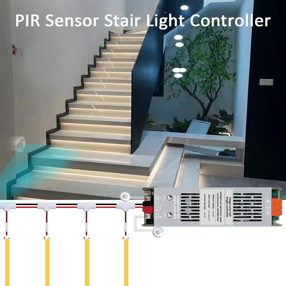 Full Bright Stair LED Controller 24V 400W 2in1 Controller with PIR ...