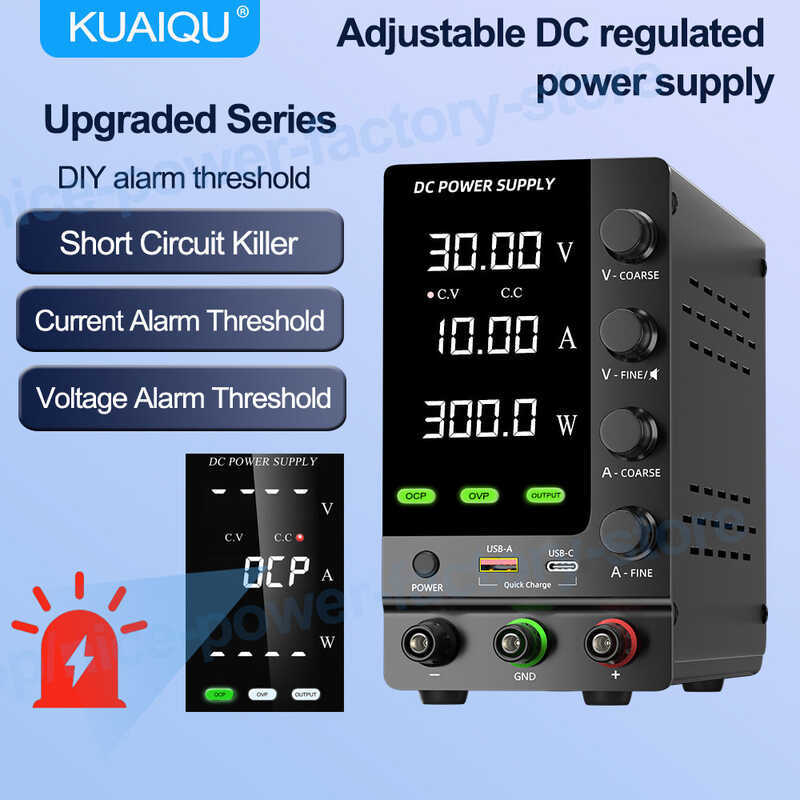 Buzzerkuaiqu 30V 10A Lab Dc Supply With Type-C Fast Charging OCP OVP ...