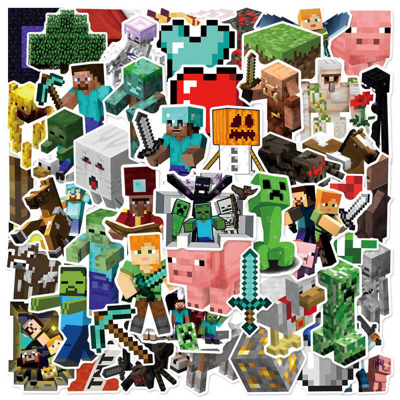 50-Piece Set Minecraft MC Cartoon Stickers Adventure Game Character ...