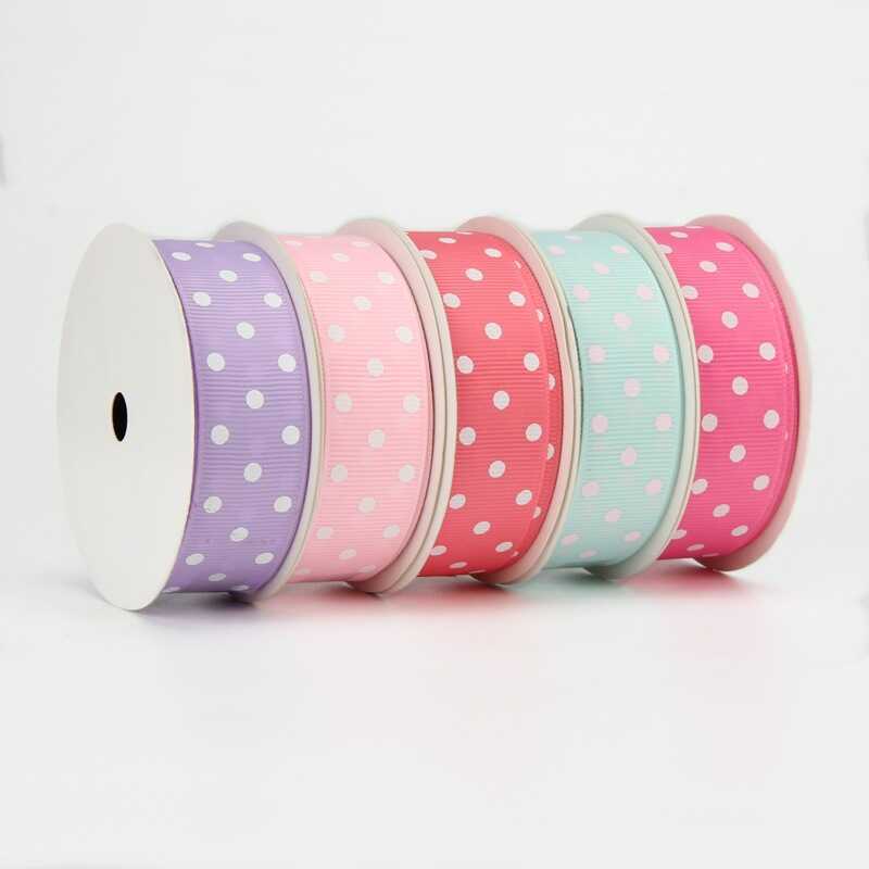 2.2cm Ribbed Print Polka Dot Ribbon Bow Ribbon Gift Box Packaging ...