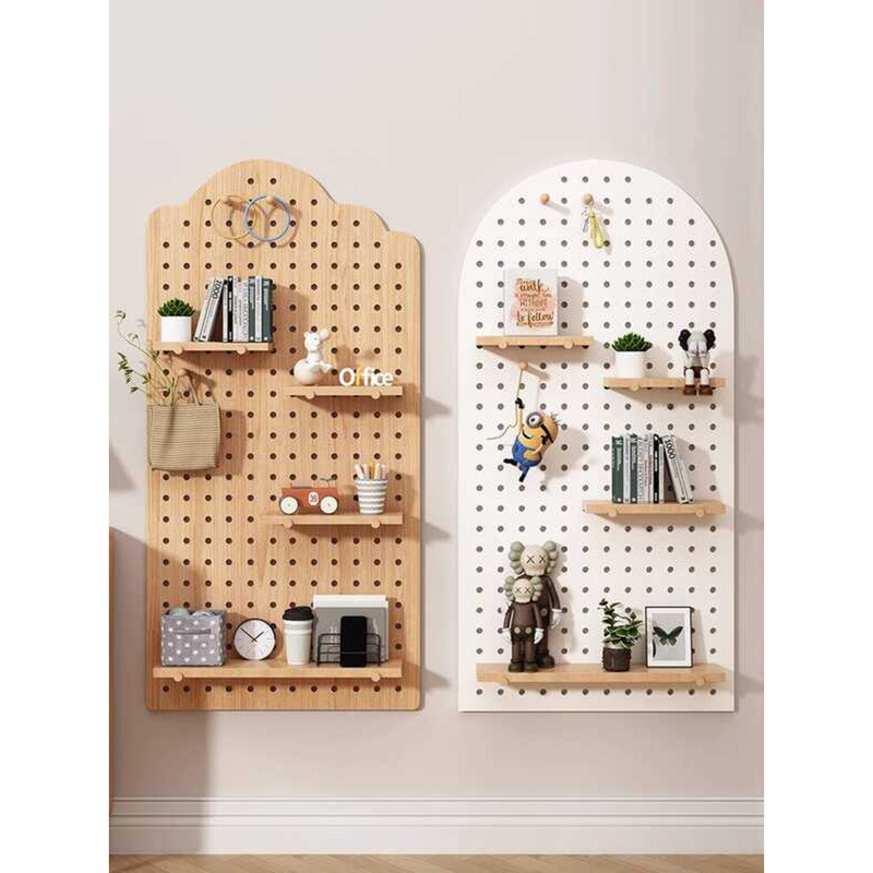 Solid Wood Pegboard Board Entryway Storage Hanging Display Wall ...