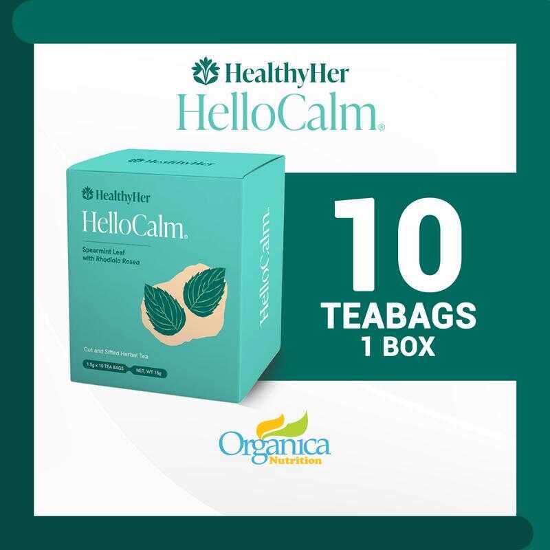 HelloCalm Spearmint Leaf with Rhodiola Rosea 10 Tea Bags For PCOS ...