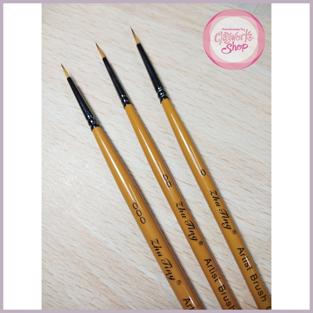 Smallest Detail Pointed Tip Miniature Brush/ Brushes 3pcs/ SET 0 00 000 ...