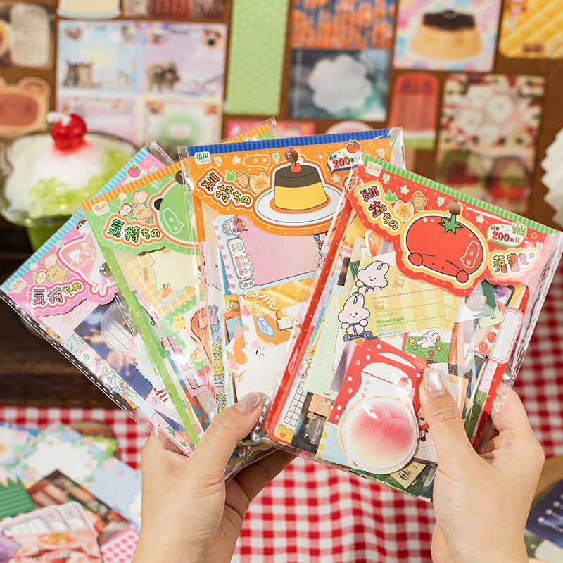 200 Sheets of Memo Stickers Pack Mood Doodle Series Vintage Style ...