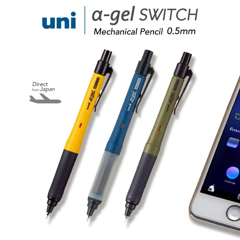 Jual Uni Kuru Toga Alpha Gel Switch Pale Mechanical Pencil Limited Edition - 0.5 Grey Di Seller