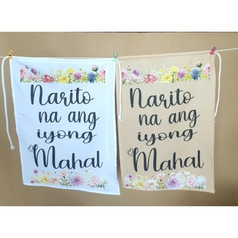wedding banner tagalog narito na ang iyong sinta/mahal linen fabric ...