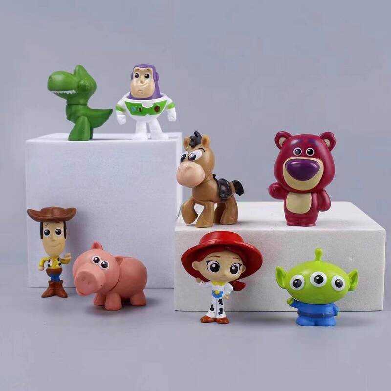 Toy Story 8-Piece Set Buzz Lightyear Figure Lotso Bear Figurine ...