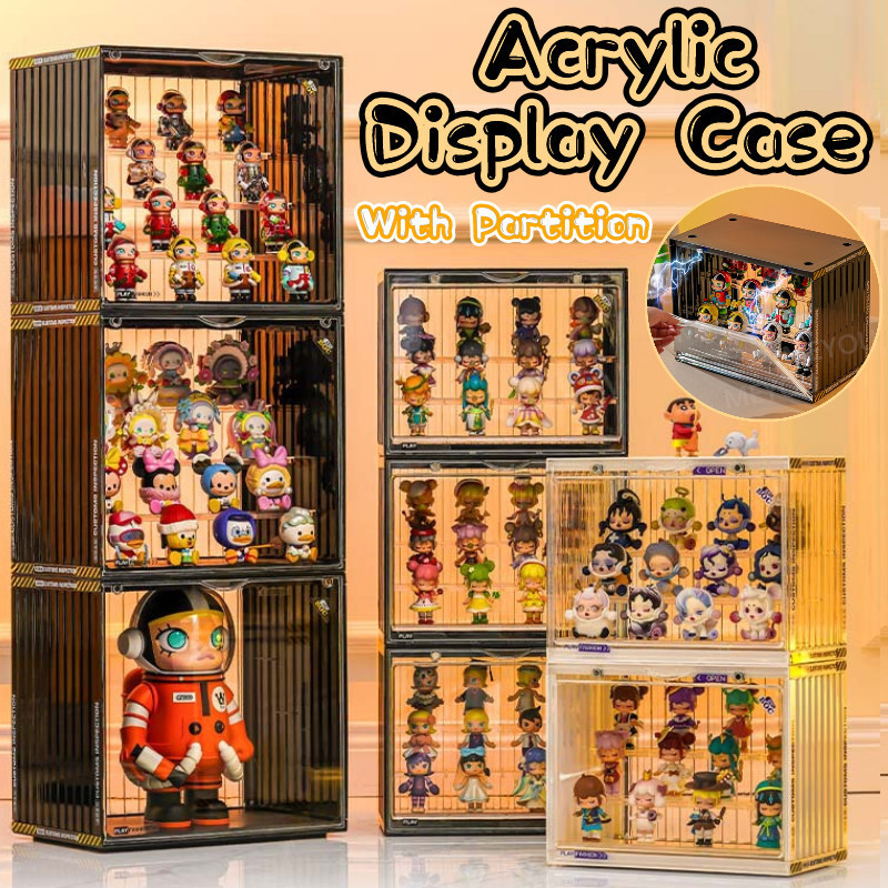 Acrylic Display Case Doll Storage Organizer Stackable Magnetic ...