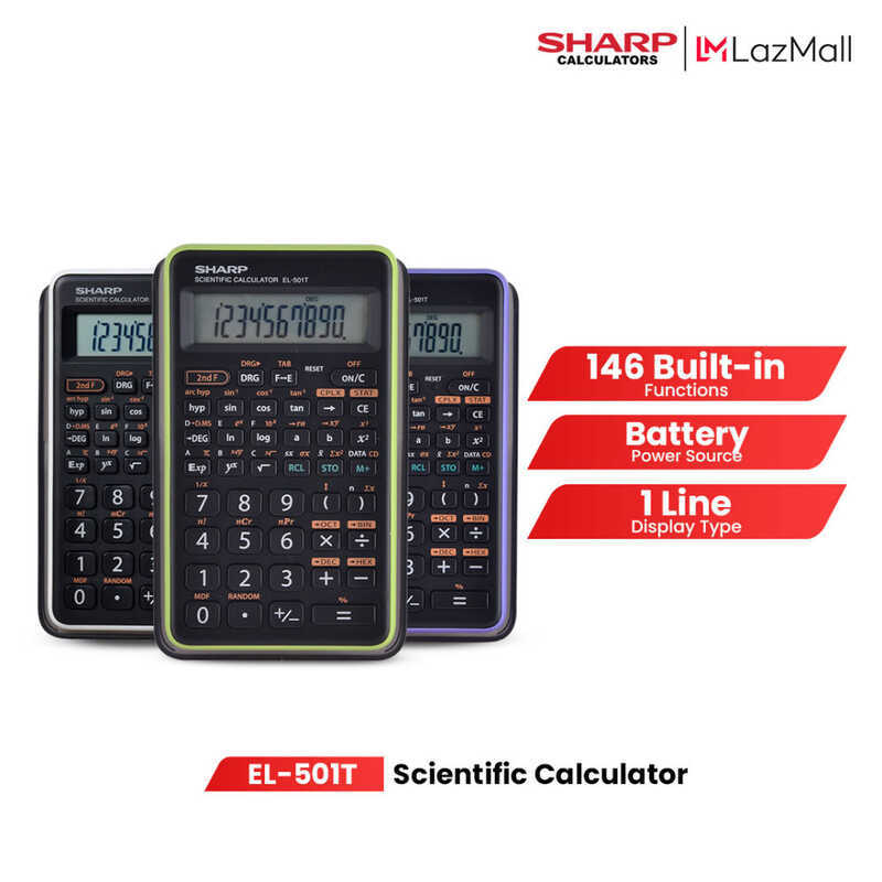 0C64 1D54 Sharp El-501T Scientific Calculator – 146 Functions, 1-Line ...