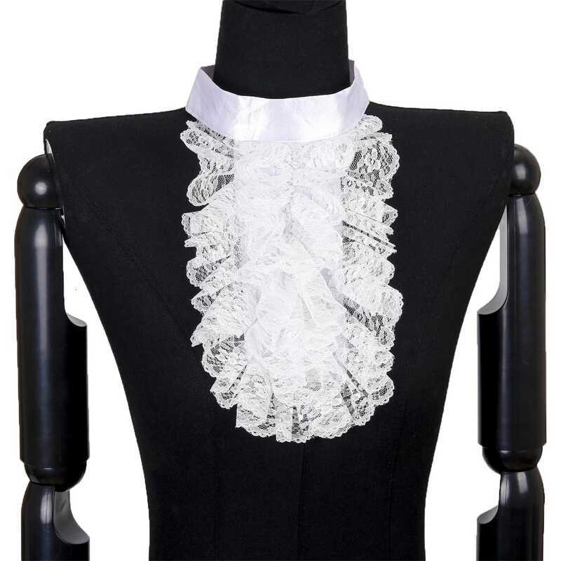 Victorian Style Ruffle Lace Jabot Collar Necktie For Pirate And ...