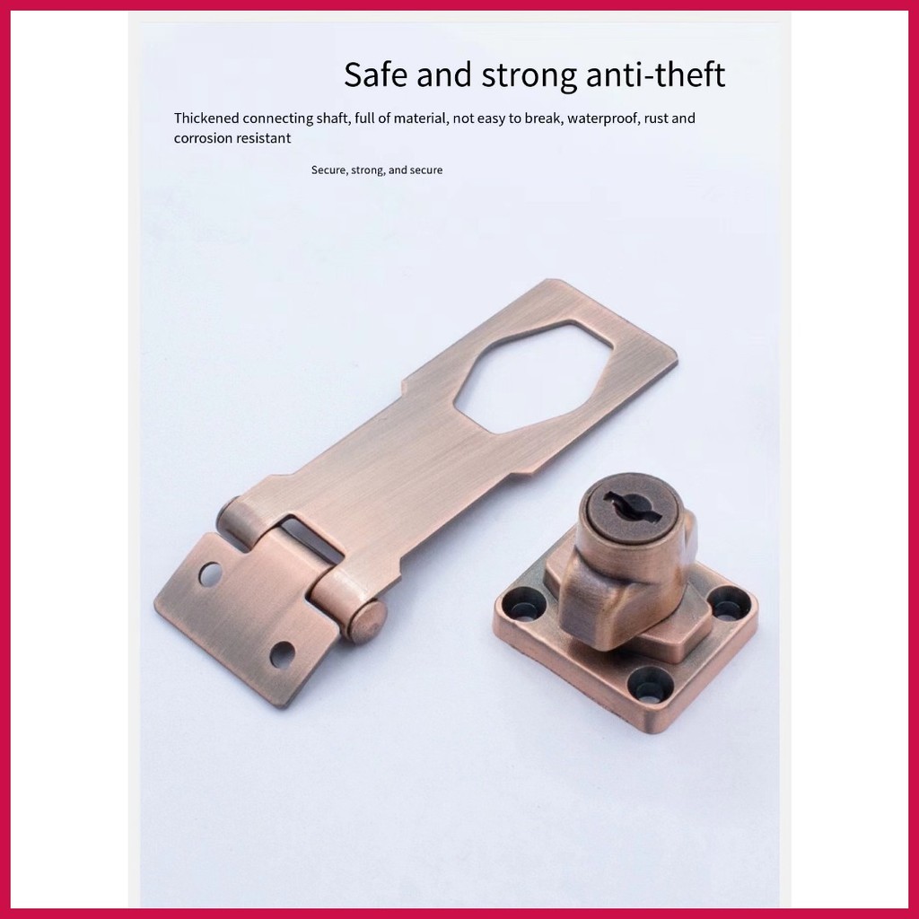 ۞ 304 Stainless Steel Door Lock Locker lock Latch with lock Door buckle ...