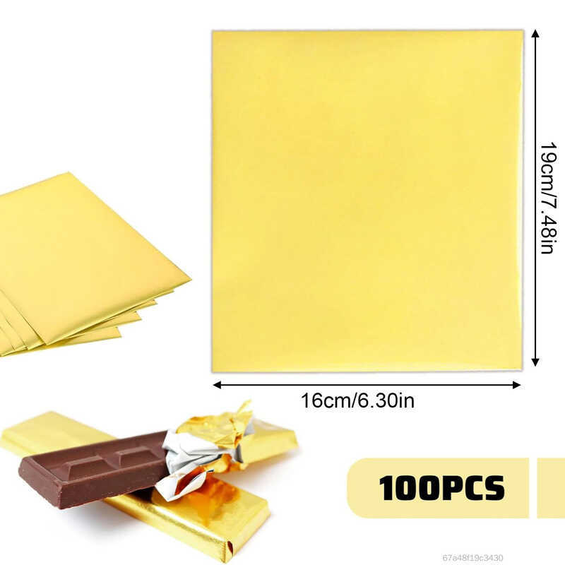 100Pcs Aluminium Foil Wrappers DIY Candy Chocolate Fruit Bars Packaging ...