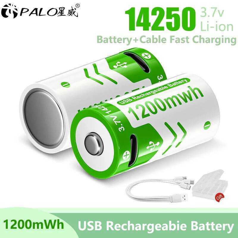 3.7V 14250 1 Er14250 Rechargeable Lithium Battery Usb-C Fast Charge 1 ...