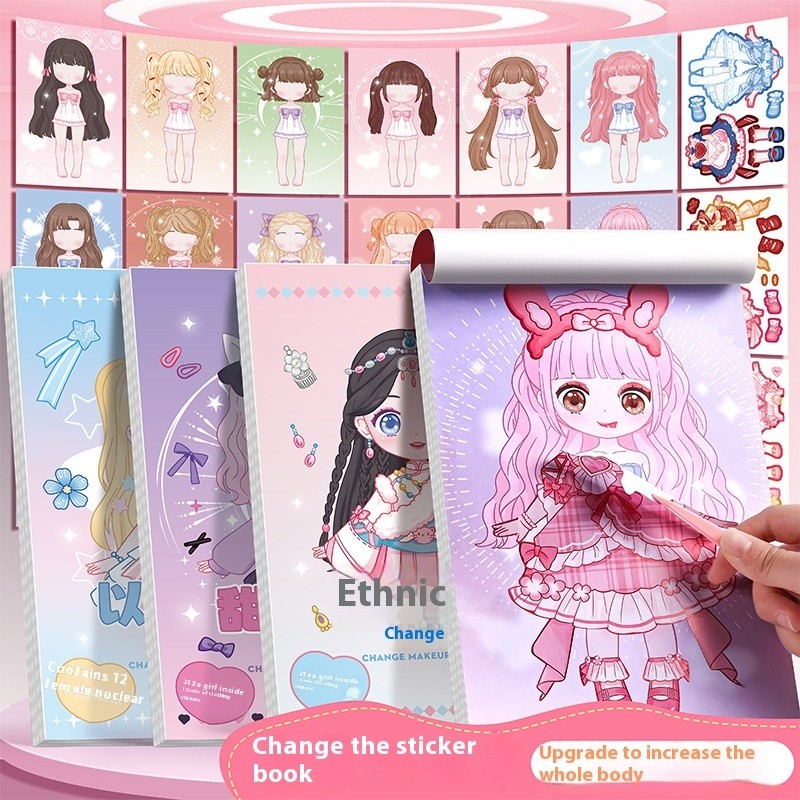 Sticker Book Dress Up Sticker Sticker Book Paper Doll Stickers Book ...