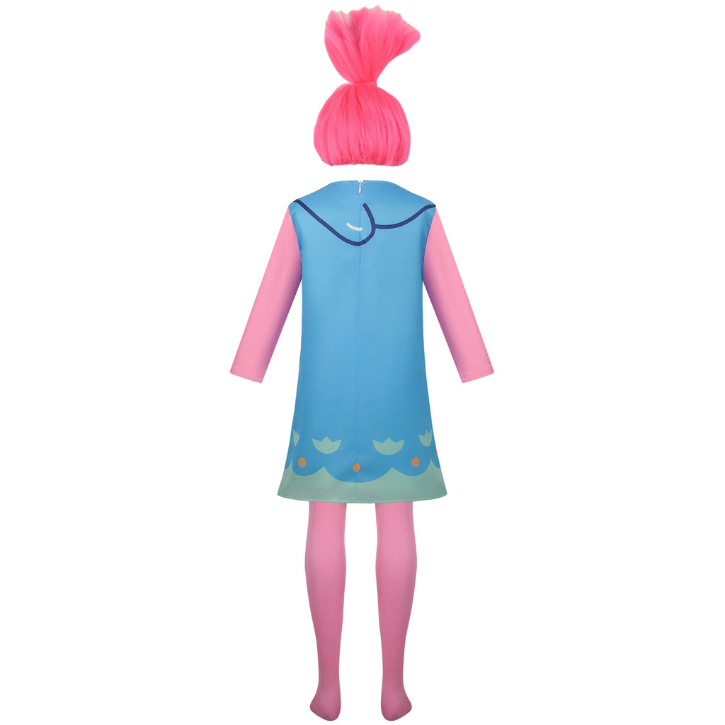 Trolls Cos Clothes Anime Poppy Dress Branch Cosplay Stage Halloween ...