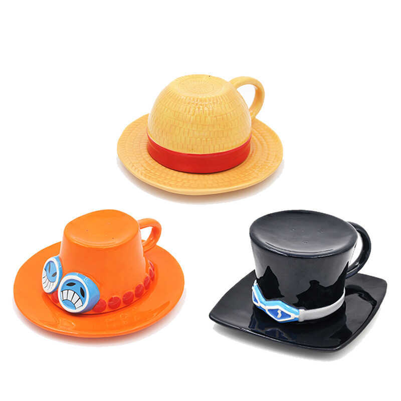 Creative Ceramic One Piece Mug Cartoon Water Inverted Luffy Coffee Ace ...