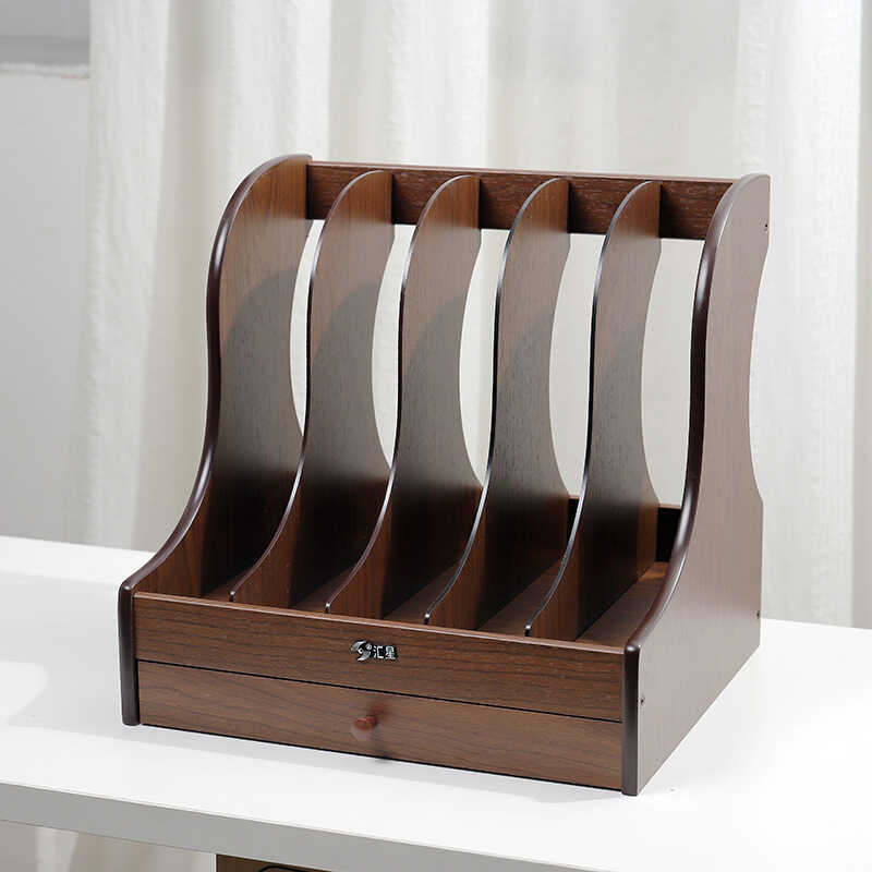 Huixing Creative Five-Drawer Rack Wooden Five-Column File Storage ...