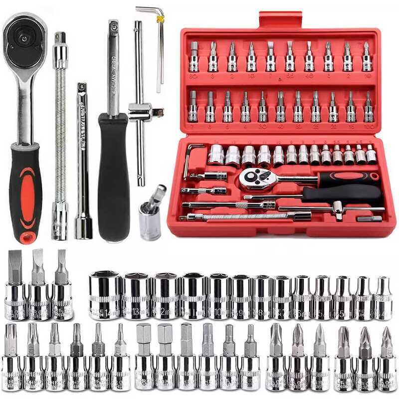 Ratchet Socket Wrench Combination Set Disassembly Tool Screwdriver Bit ...