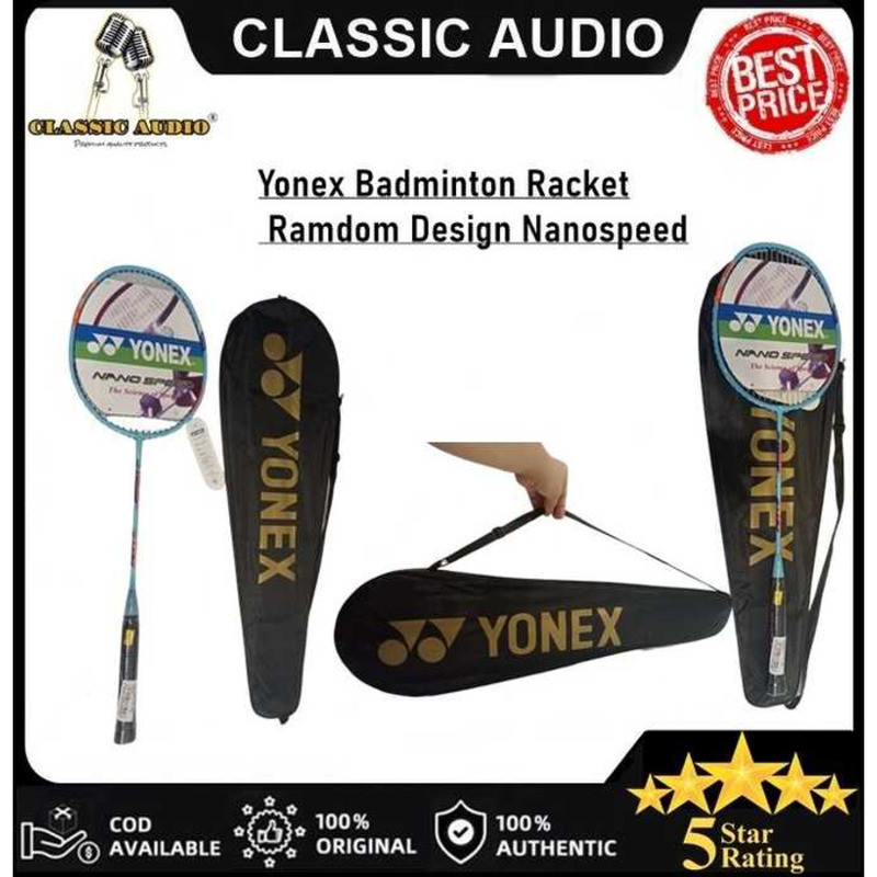 Classic Audio Yonex Badminton Racket Ramdom Design Nanospeed Original ...
