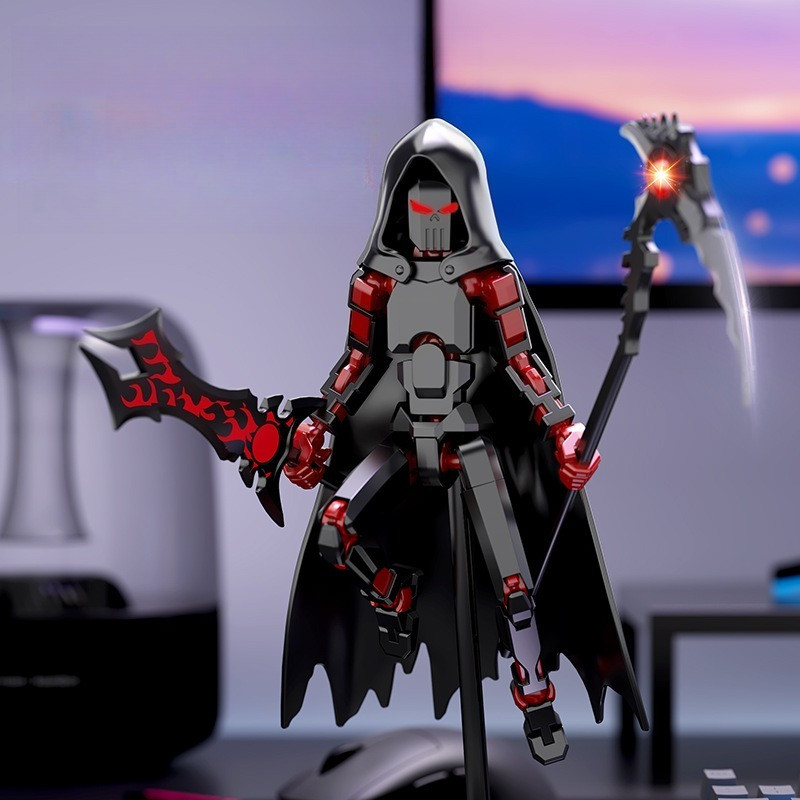 Articulated Reaper Action Figure - 13Dummy with Cloak & Scythe, Fully ...