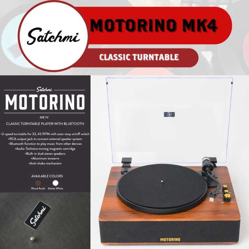 Satchmi Motorino Mk4 - Vinyl Record Turntable Player Built-In Speakers ...