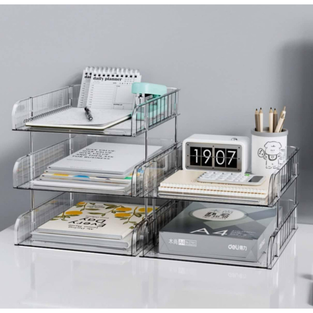 Bond Paper Rack Set Stackable Desk Organizer File Organizer Rack ...