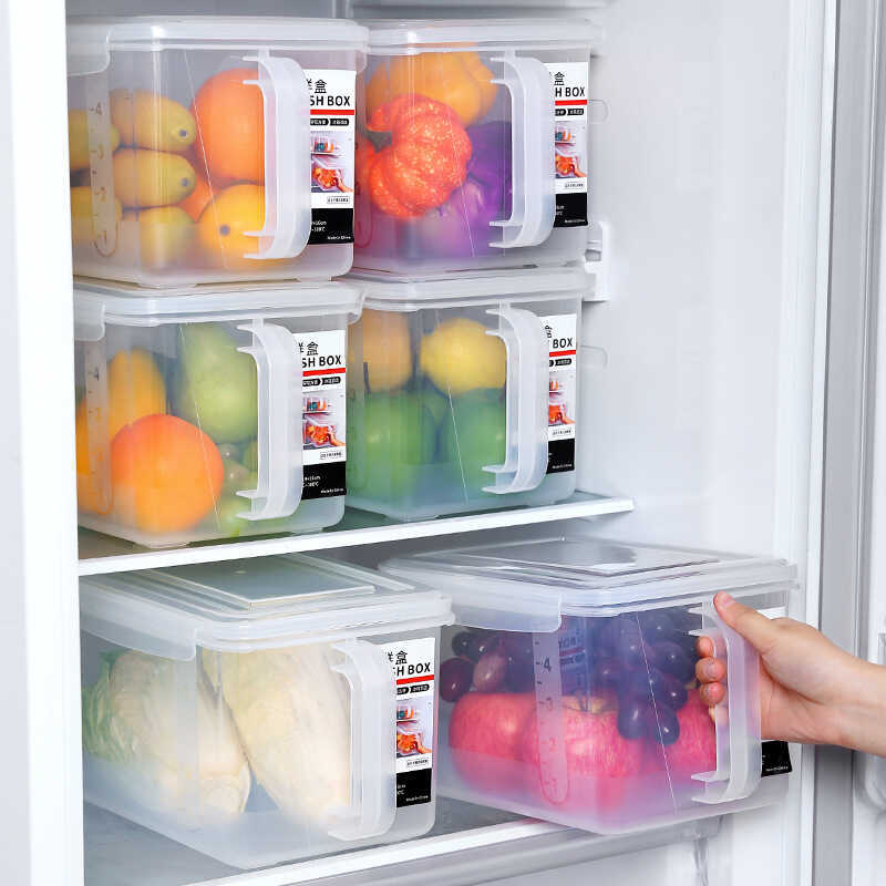 Kitchen Refrigerator Storage Box Drawer Type Frozen Food Preservation ...