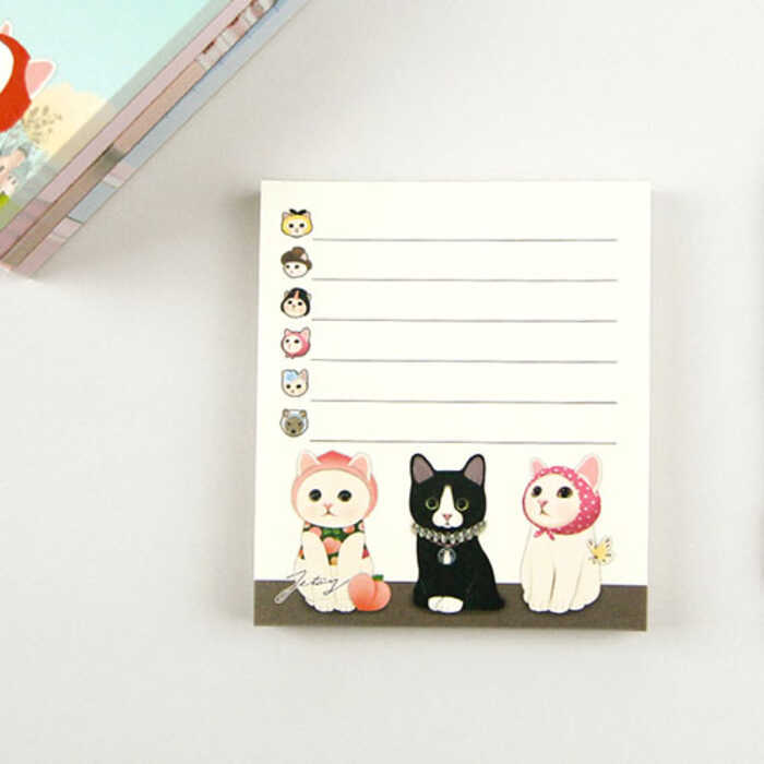 Korea Jetoy Cartoon Super Cute Cat Post-It Notes Can Tear 80 Pieces Of ...