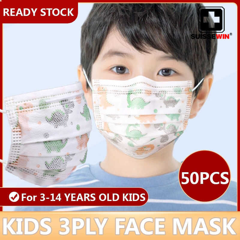 Suissewin Ready 50Pcs for Kids Sale 3 Ply Disposable Child Protective ...