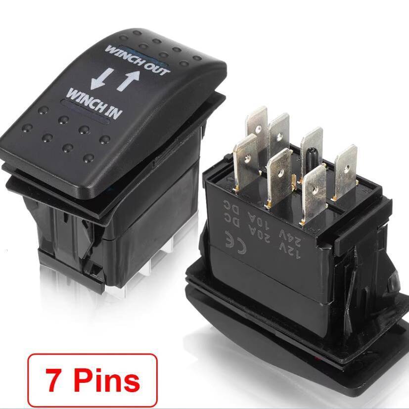 7-Pin Rocker Switch Winch Input Winch Output On-Off-On Momentary Yacht ...