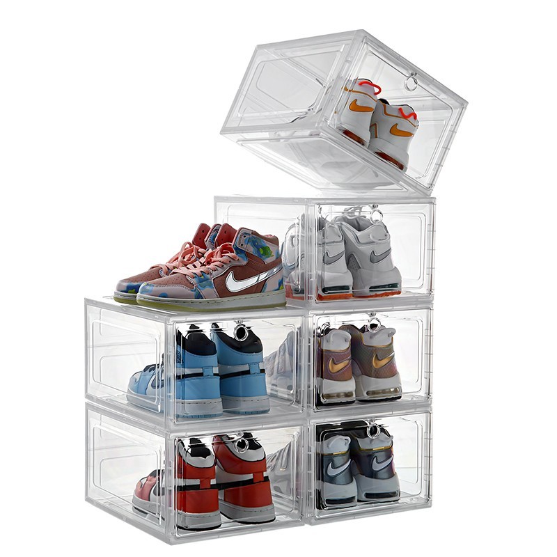 Premium High Quality Clear Stackable Magnetic Shoe box Shoe Storage ...