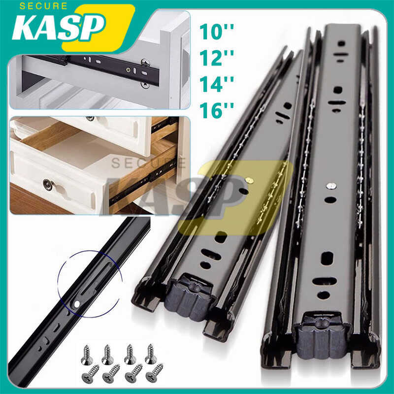 5 2Pcs Heavy Duty Drawer Slides Set 10 Inch - 20 For Desk Rail Drawers ...