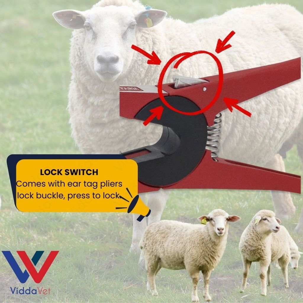 Red Ear Tag Applicator for Livestock Tagging and Farm Animal ...
