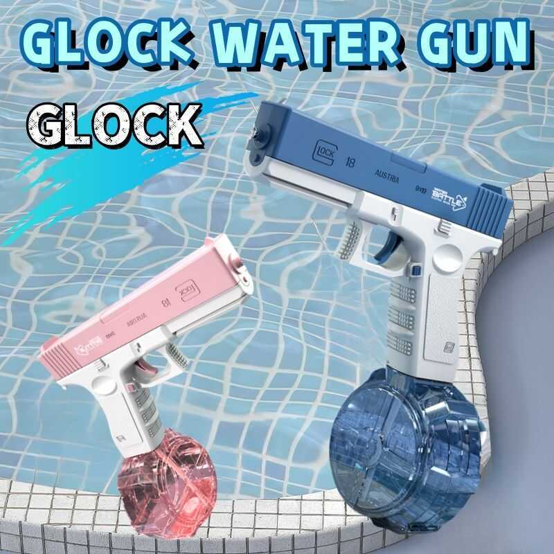 Glock Gun For Kid Hand Movement Repeated Outdoors Playing Water Pistol ...