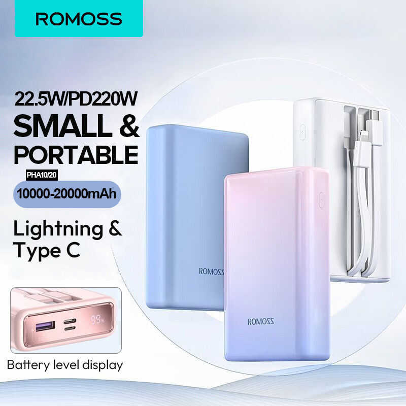 Romoss 20000Mah Powerbank Pac20 22.5W Pd20w Fast Charging Built-In ...