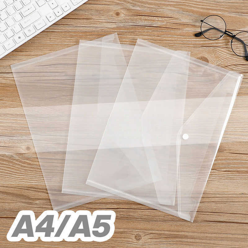 A4/A5 File Case Bag Transparent Clear Plastic Envelope Folder Bill ...