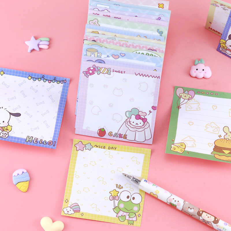 Ins Style Cute Sanrio Sticky Notes Cartoon Memo Stickers Beautiful ...