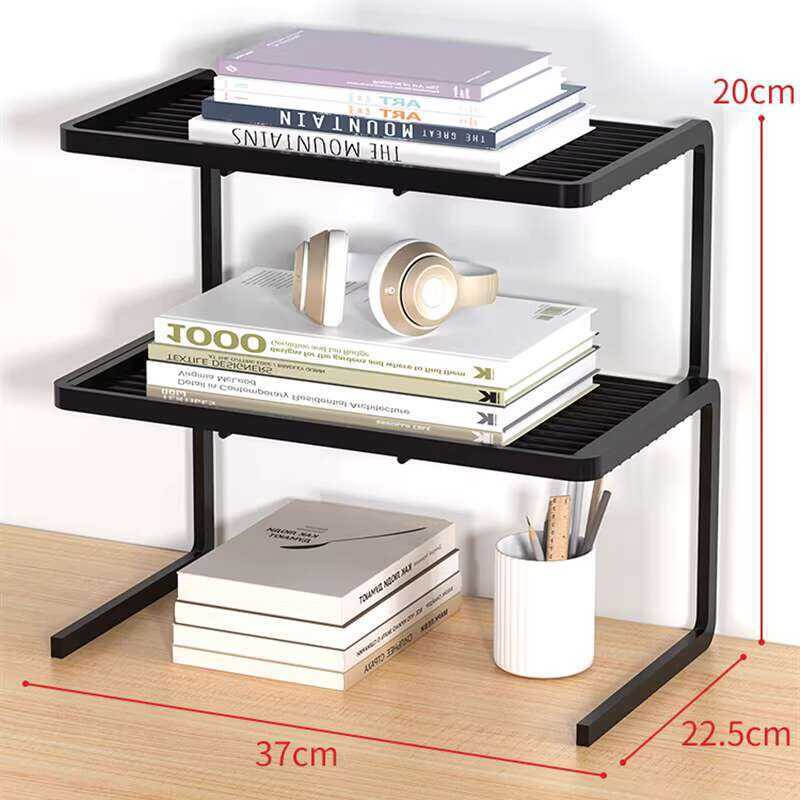 Desktop Organizer Table V Small Rack Layered Shelf Storage Writing Desk ...