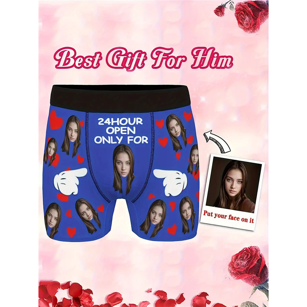 Men's Personalized Photo Boxer Briefs - Custom Face & Photo Underwear ...