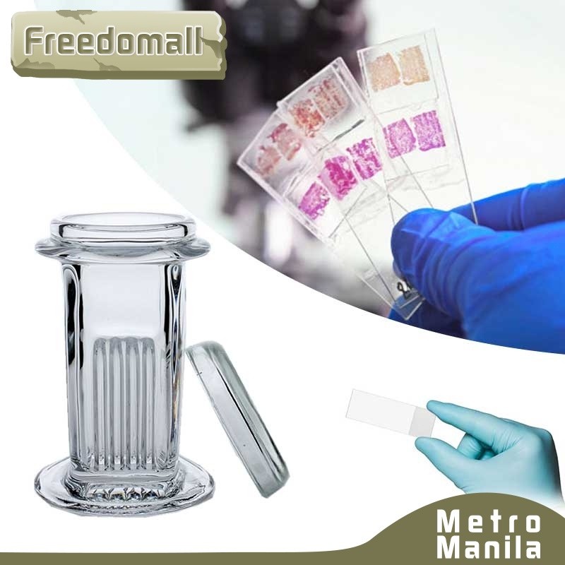 Jar Glass Slides Staining Stand Jar 5PCS Slide School Experiment ...