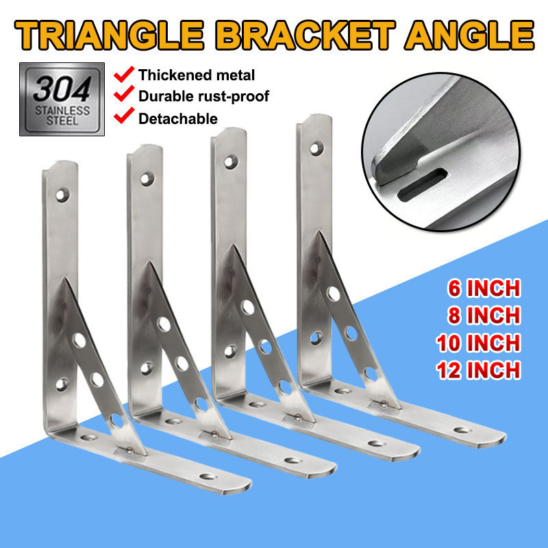 2PC Detachable L Type Bracket Wall Angle Bracket Heavy Duty Triangle ...