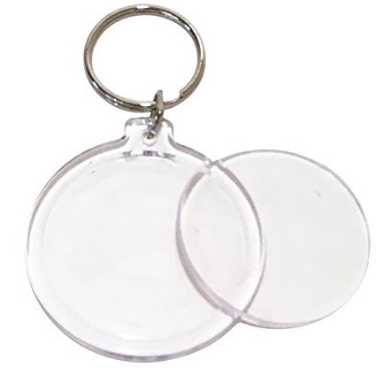 Acrylic Circle Keychain Photo Insert (100pcs) Transparent Keychain ...