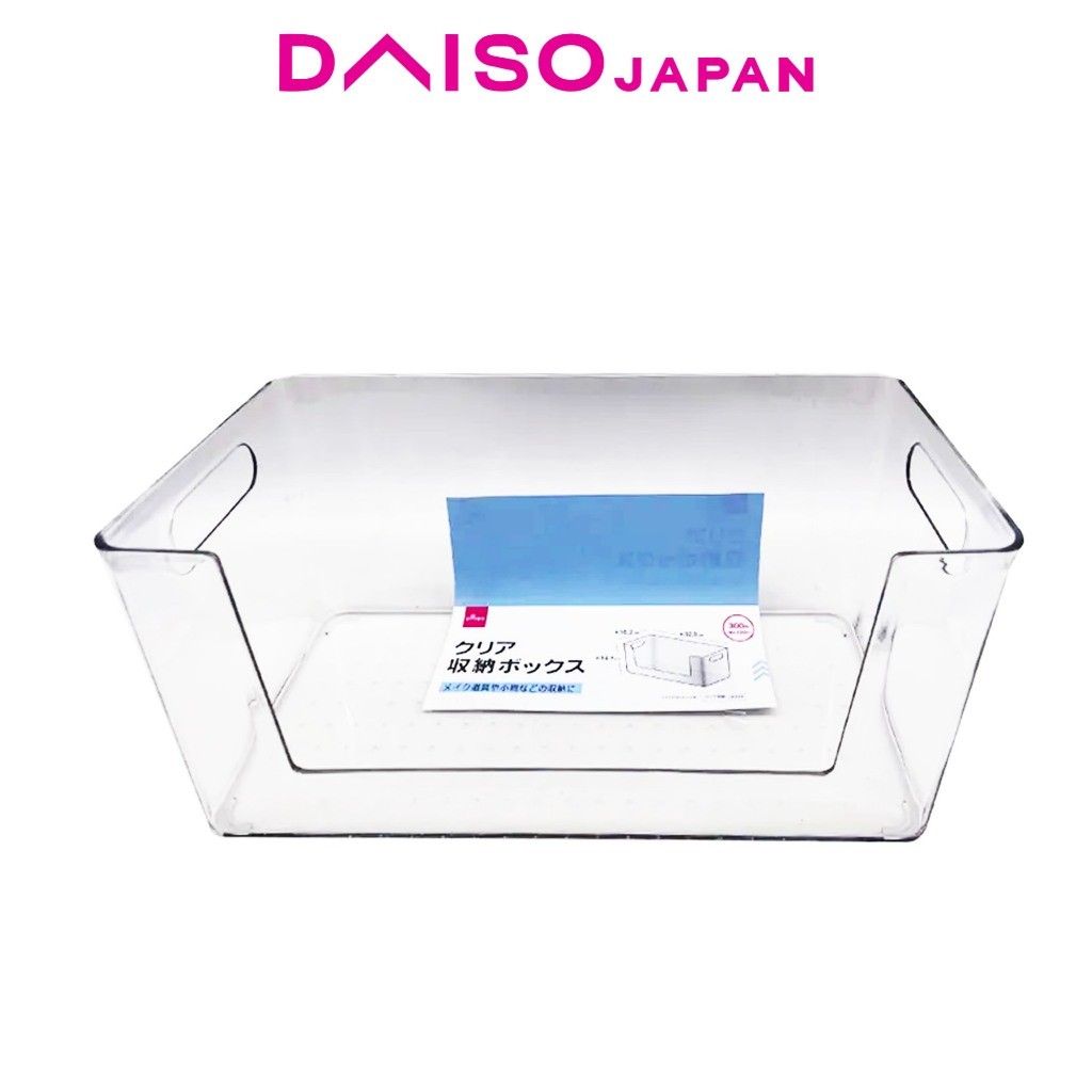 Daiso Clear Storage Box with Handle (32.8x16.2x14.5cm) | Shopee Philippines