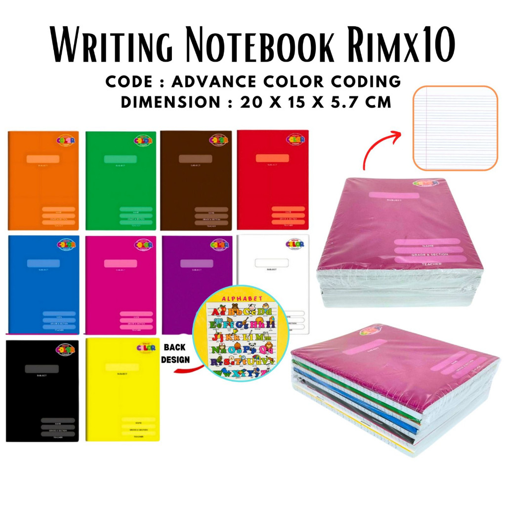 WRITING PAD X10 / WRITING NOTEDBOOK / NOTEBOOK X10 | Shopee Philippines