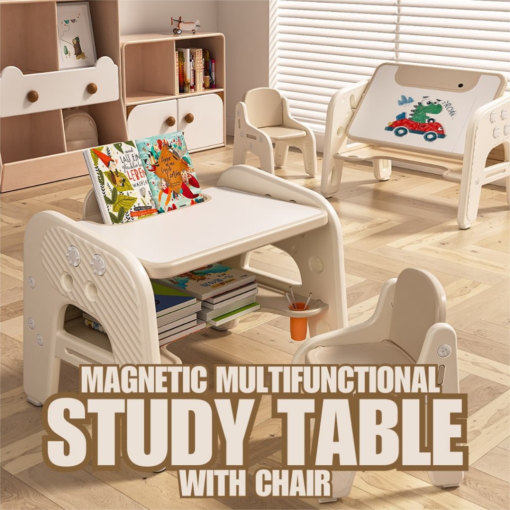 BYJ Magnetic Multifunctional Drawing Study Table with Chair | Shopee ...