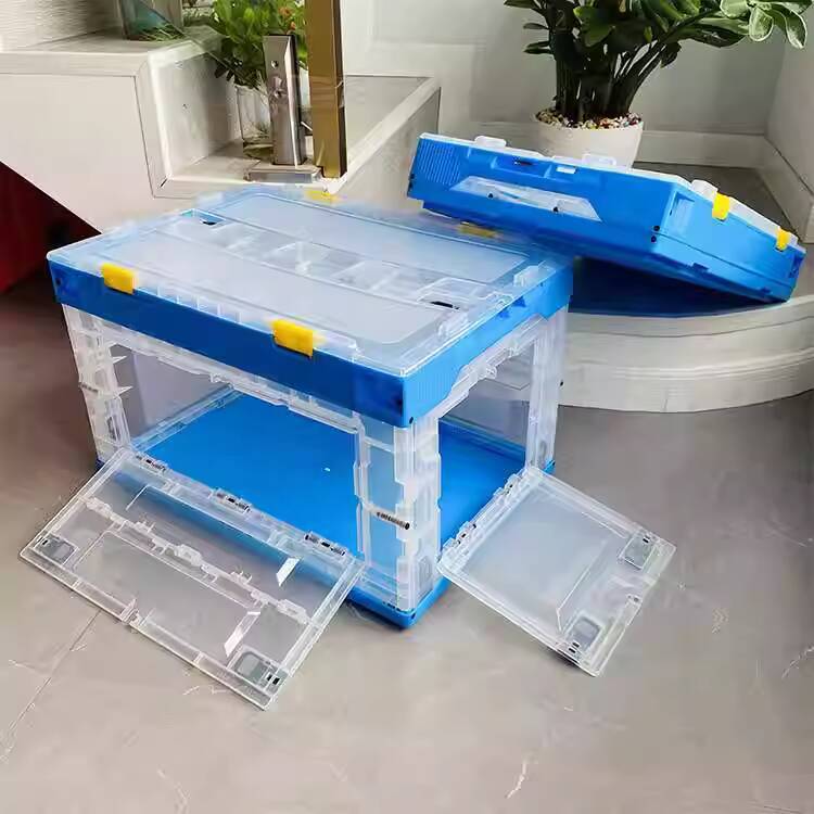 Transparent Lid Side Opening Plastic Folding Storage Box Logistics ...