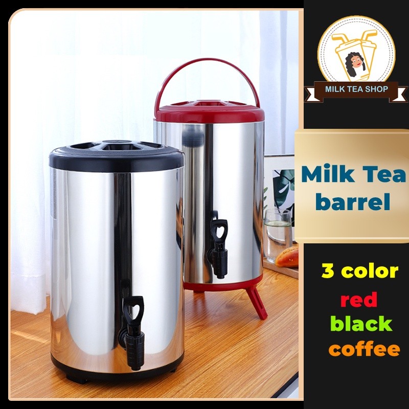 Milk Tea Jug Stainles Steel Insulated Bucket Tea Barrel Beverage ...