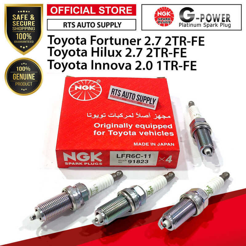 W NGK 4Pcs Lfr6c-11 Spark Plug For Toyota Innova 2.0 , Fortuner 2.7 ...
