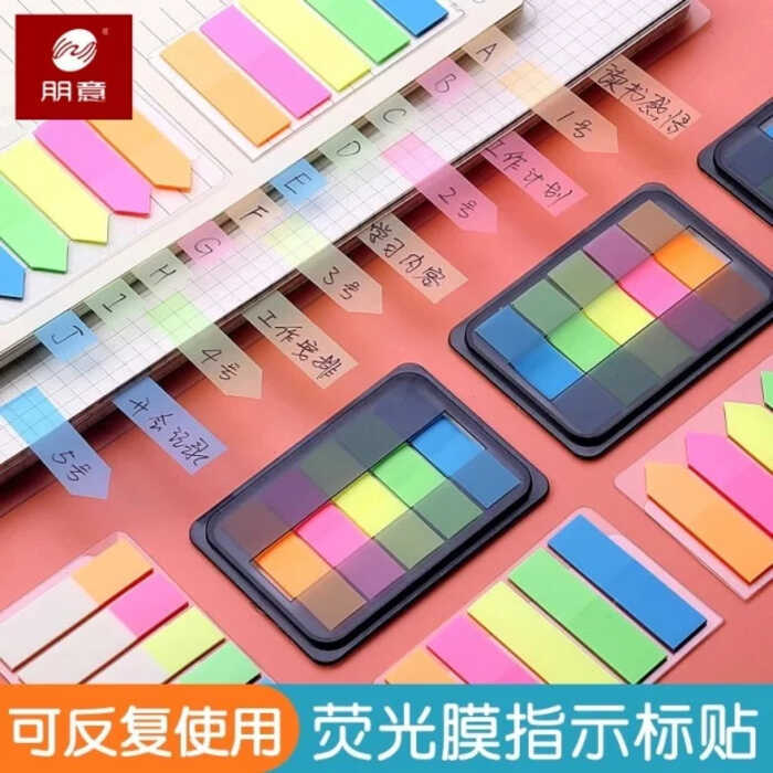 Colorful Sticky Notes Index Writable Marking Strips Plastic Bookmarks ...