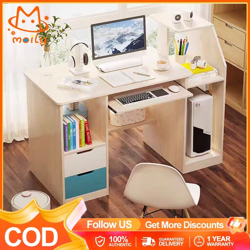 Computer Table Desk with Drawer stand Decor Table Study Student Bedside ...
